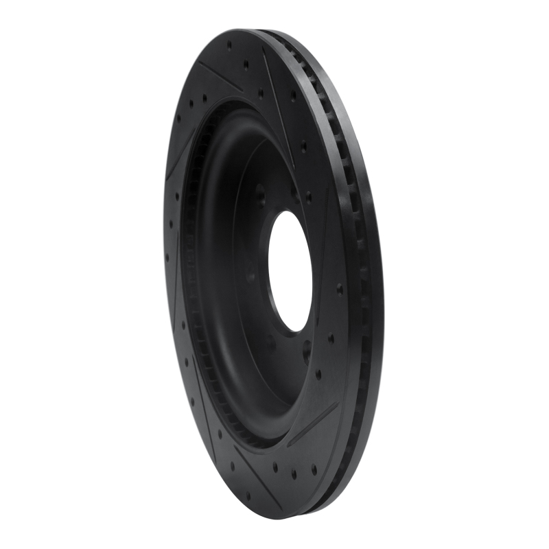 Ford F-150 Brake Rotor (1) - Rear Left - R1 Concepts - Drilled & Slotted - Black - `21-`25